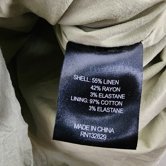 House of Harlow 1960 Nicola Linen Blend Romper Sage Green XLarge - Picture 12 of 13